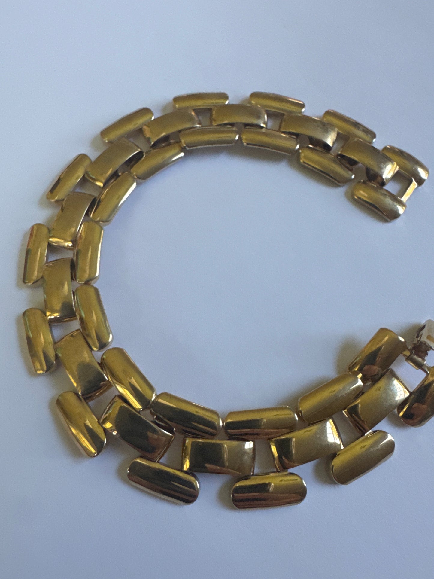 1980s signed NAPIER gold tone link bracelet