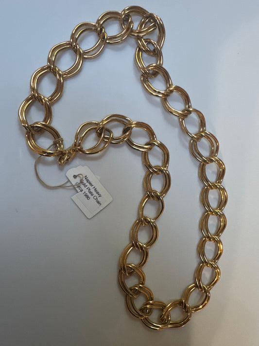 stunning heavyweight 1980s signed NAPIER gold link chain