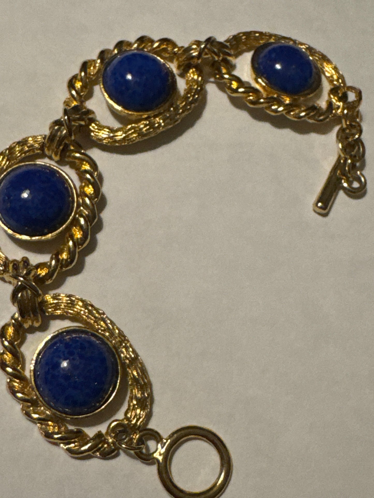 1980s blue cabochon bracelet