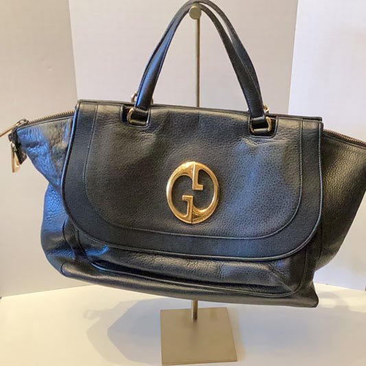 Gucci med 1973 top handle black bag