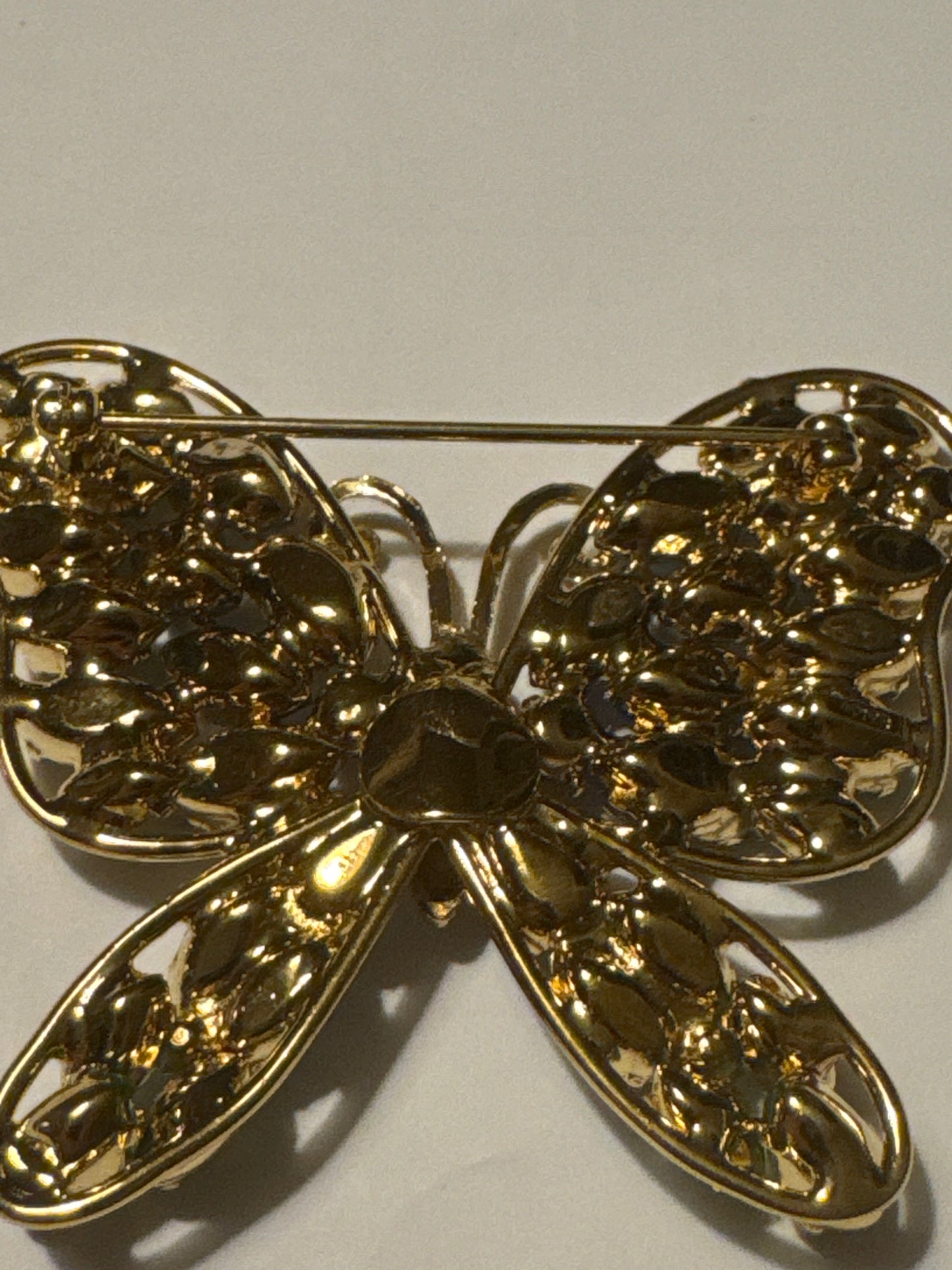 1980s Napier blue rhinestone butterfly brooch