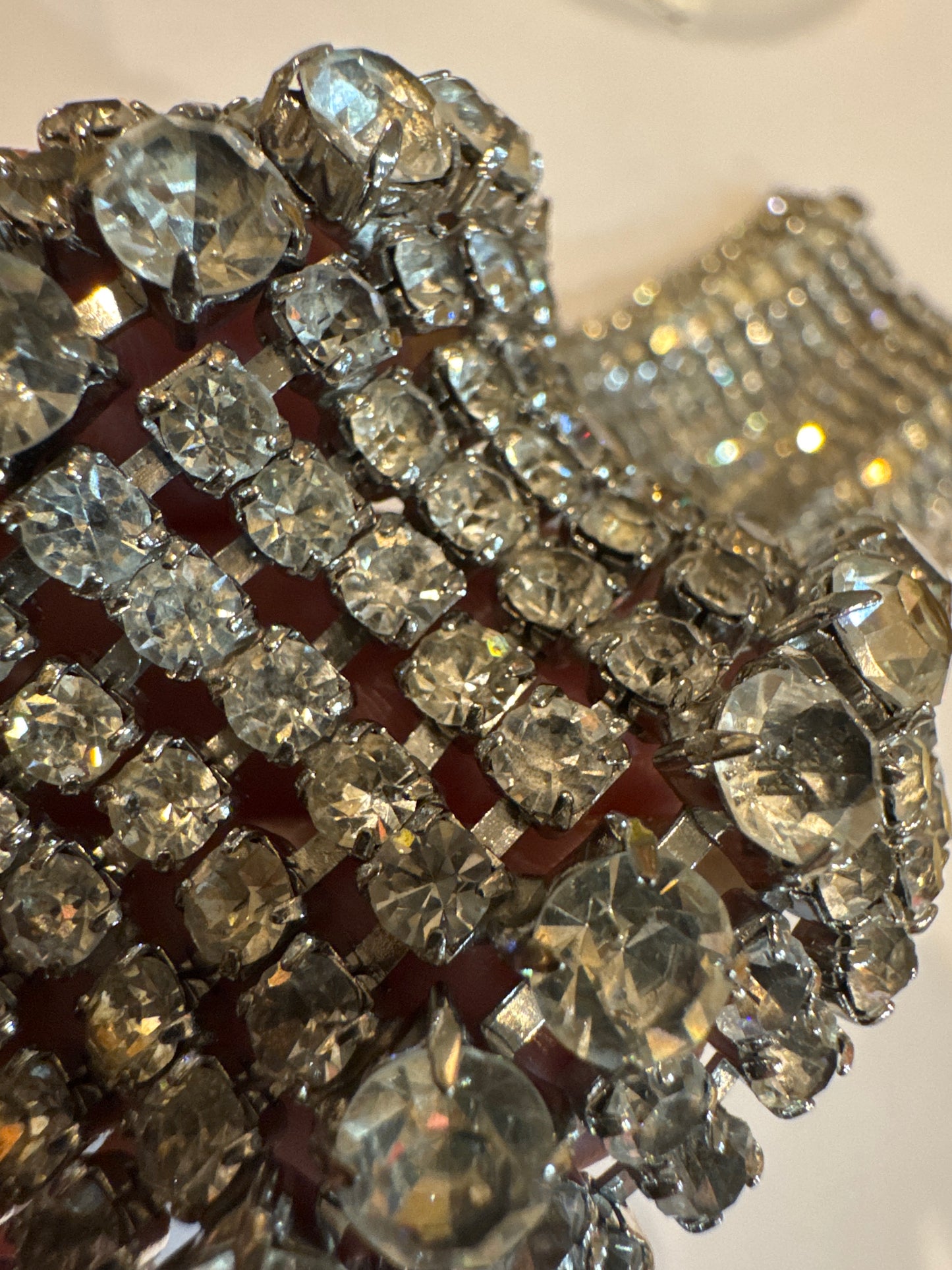 Wow! absolutely incredible 1950s signed Weiss 11 layer rhinestone bracelet