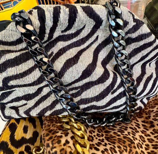 Exclusive VAVRA New York zebra print convertible clutch