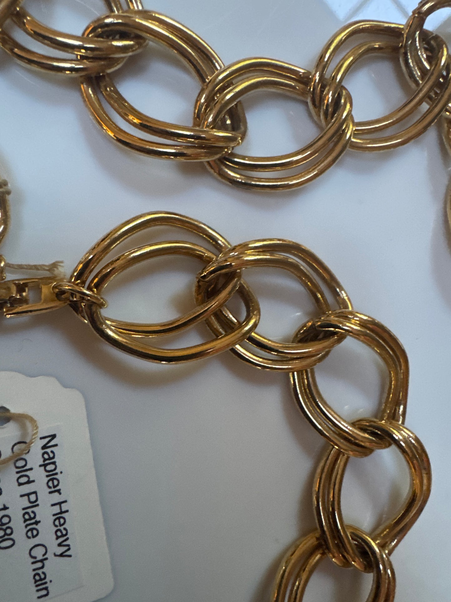 stunning heavyweight 1980s signed NAPIER gold link chain