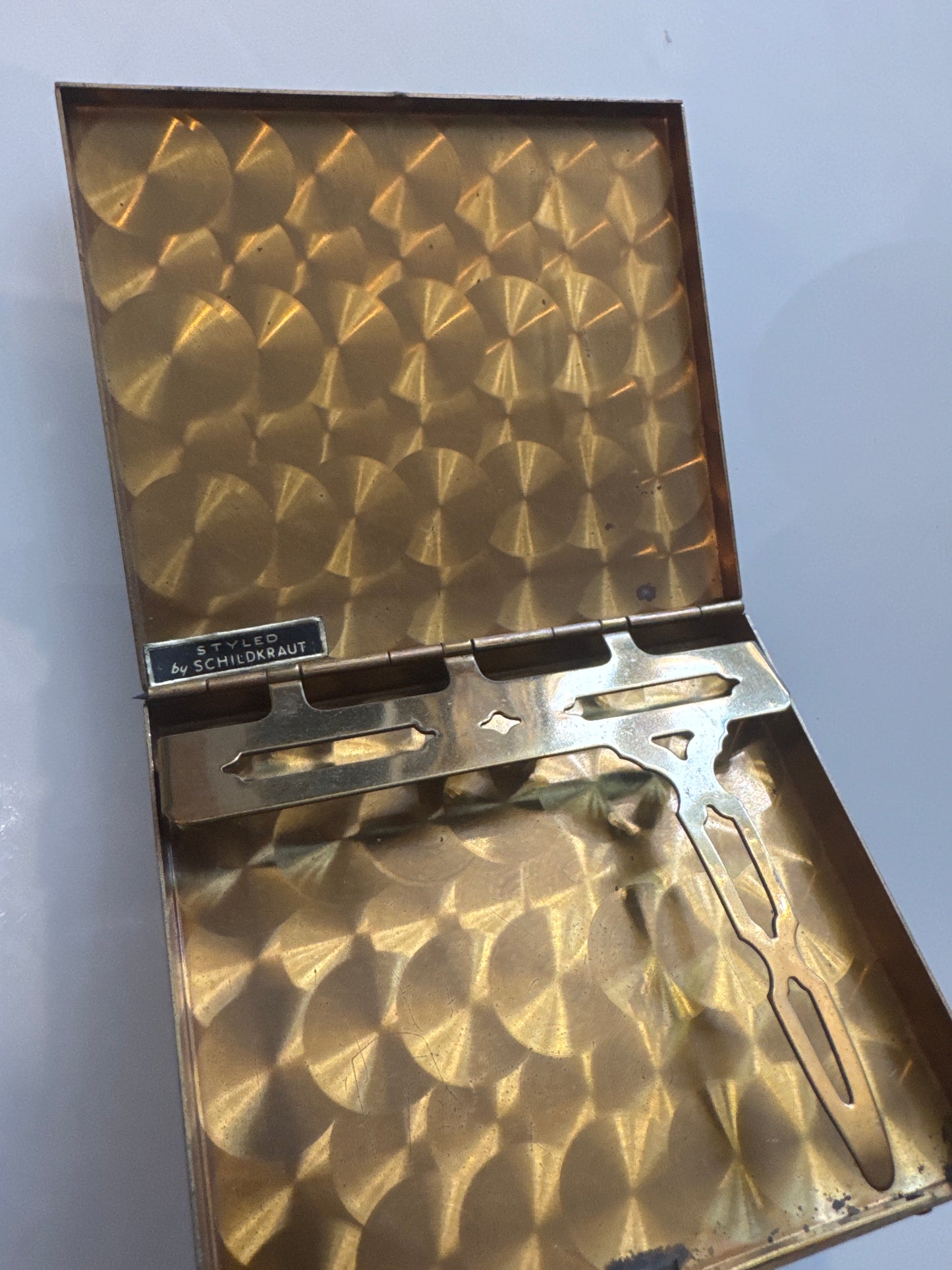 Schildkraut vintage rhinestone cigarette case. Priced as is. See photos