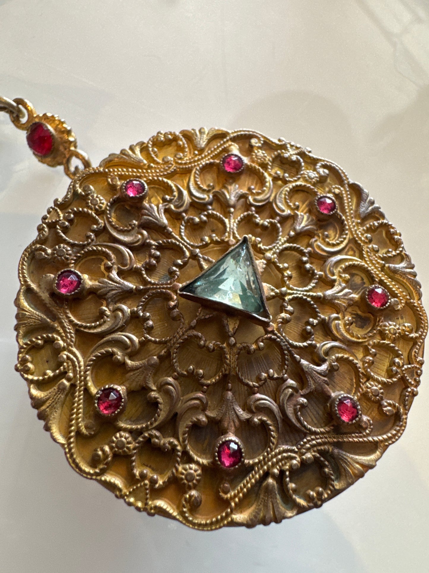vintage early 1900s CHATALAINE with mirror and rhinestones