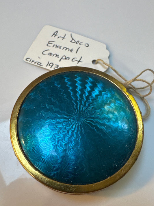 Beautiful art deco enamel compact circa 1930