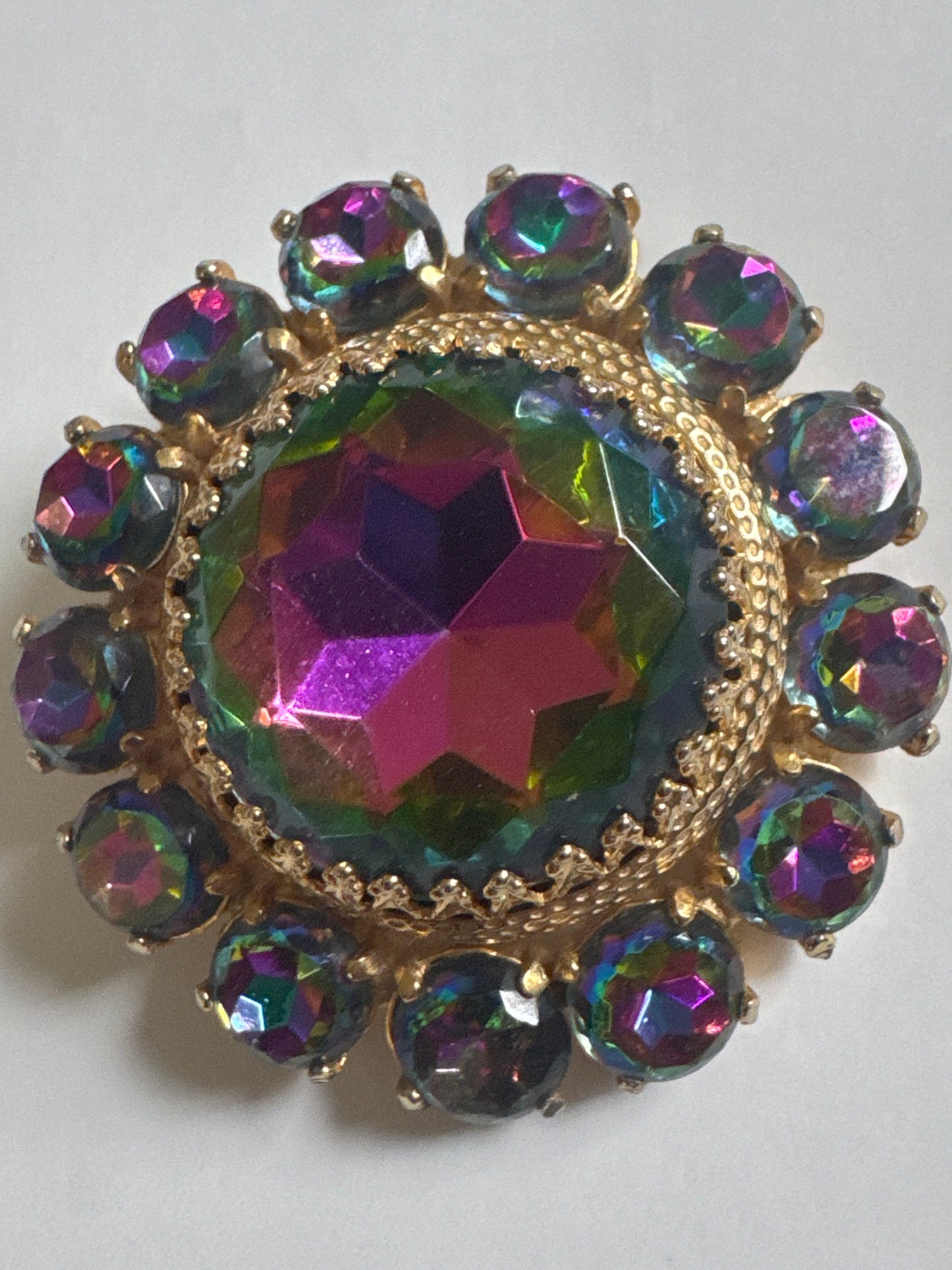 1940s signed SCHIAPARELLI watermelon Stone brooch