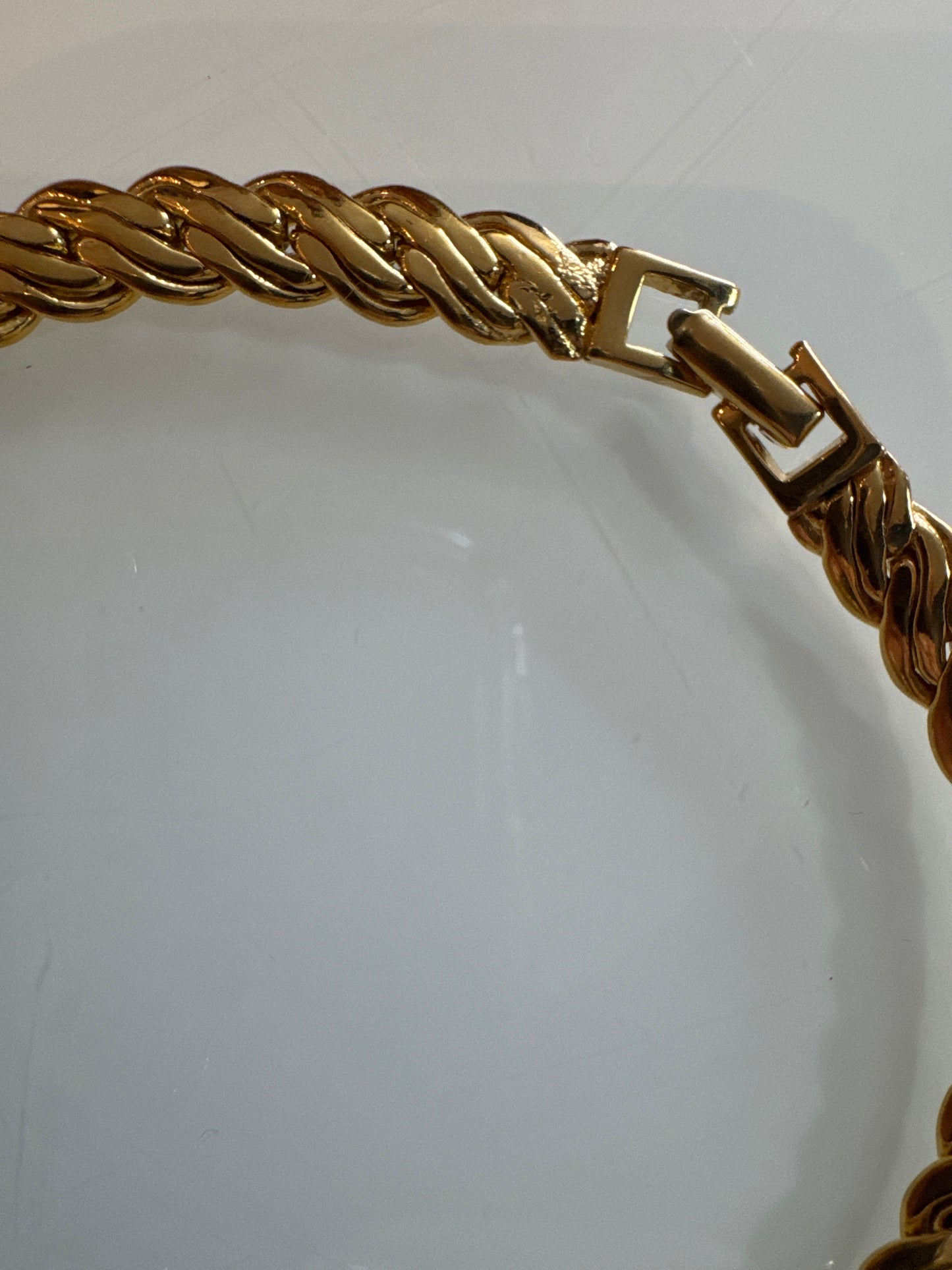 Vintage 1980s Napier gold plate necklace with clear rhinestones