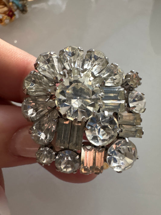 Stunning cocktail ring from the
VAVRA New York collection!
Made from vintage clip on earrings from the 1950s through the 1980s