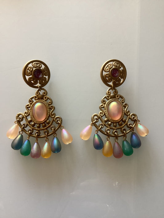 1990s dangle clip earrings