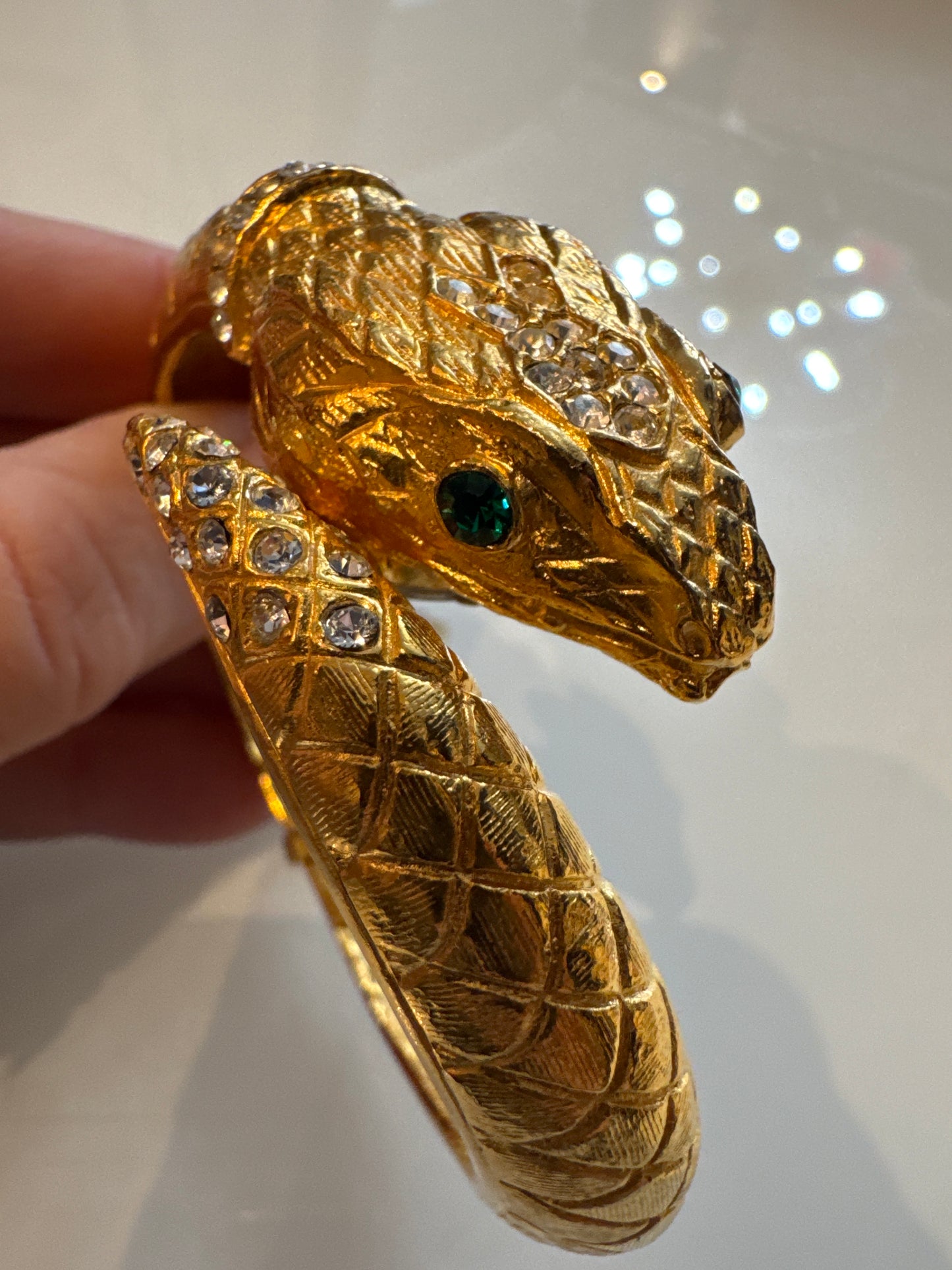 Kenneth Jay Lane snake clamper watch bracelet. NYC