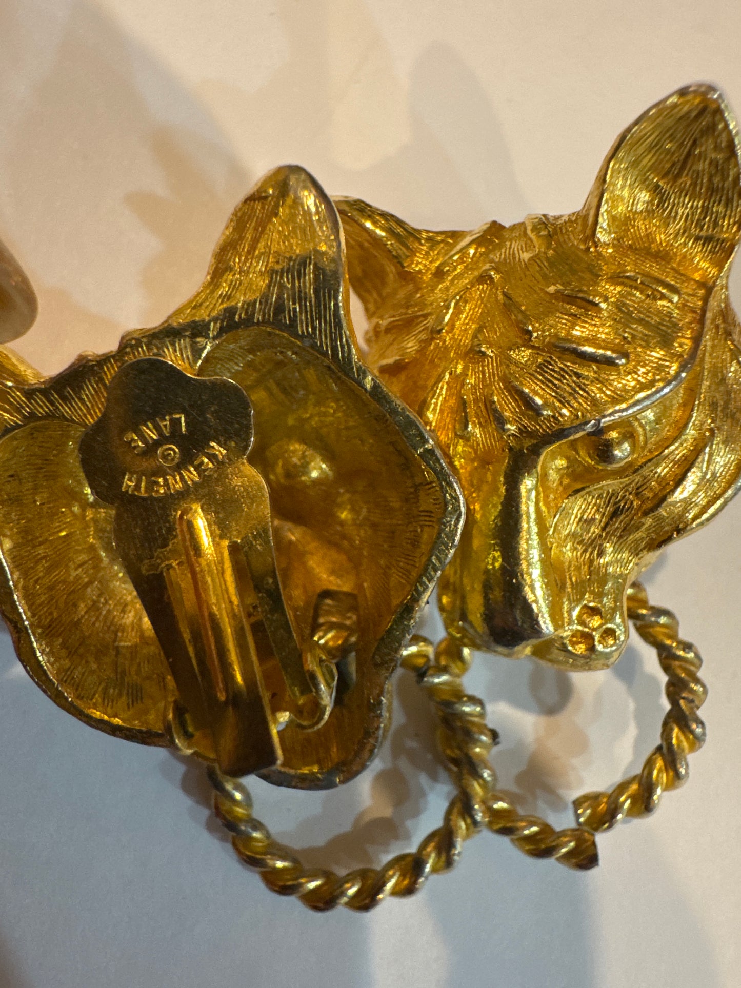 1980s  major signed Kenneth lane leopard door, knocker earrings