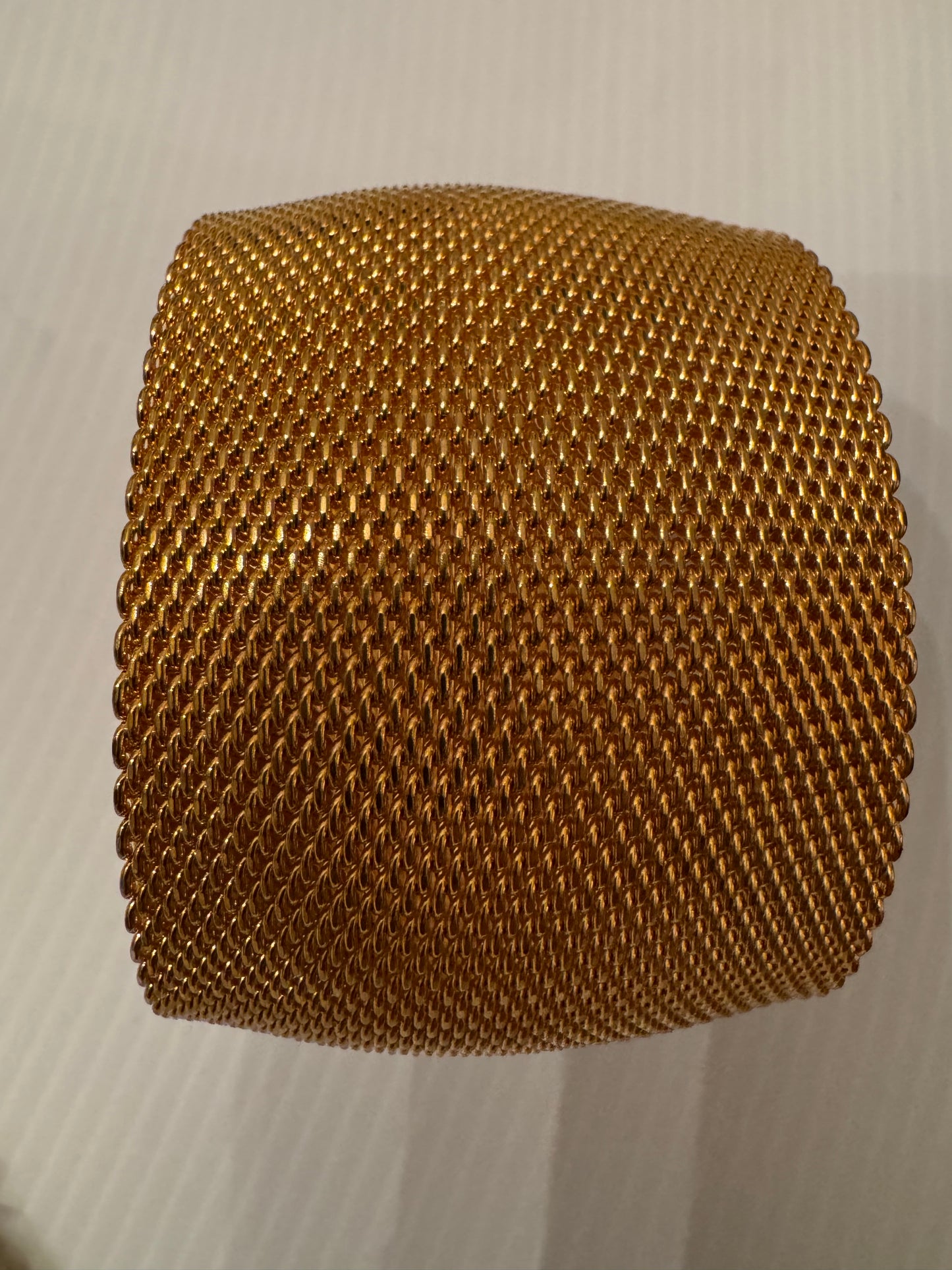 1980s gold tone mesh cuff bracelet