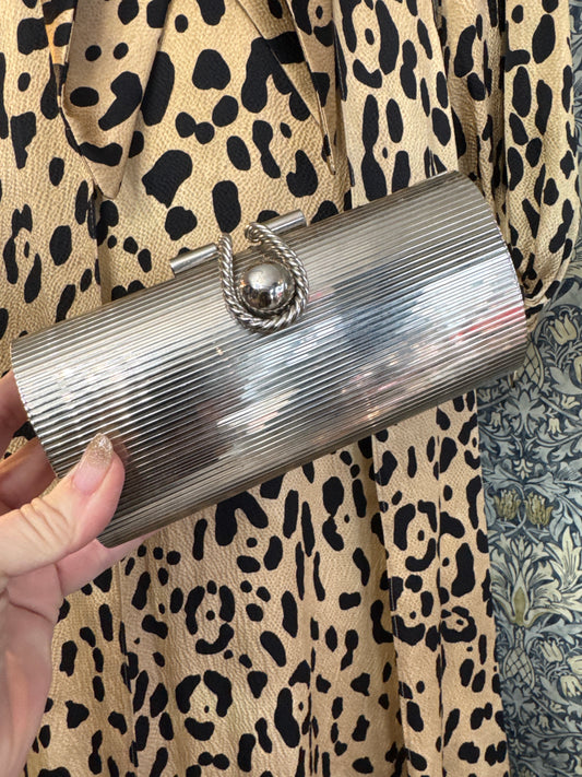 Absolutely stunning 1960s hard top, silver clutch with chain strap