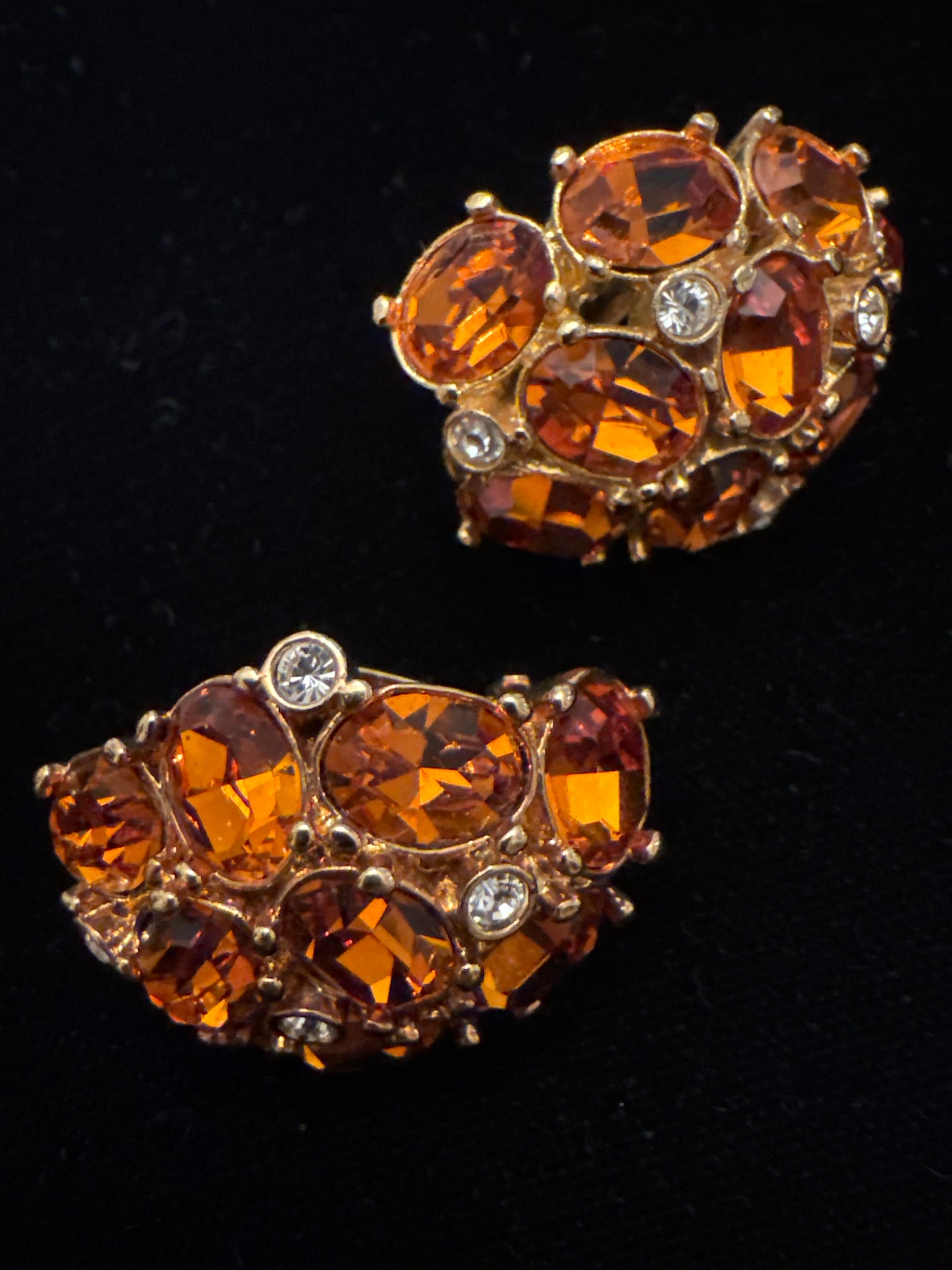 Vintage 1950s Weingeroff rhinestone earrings