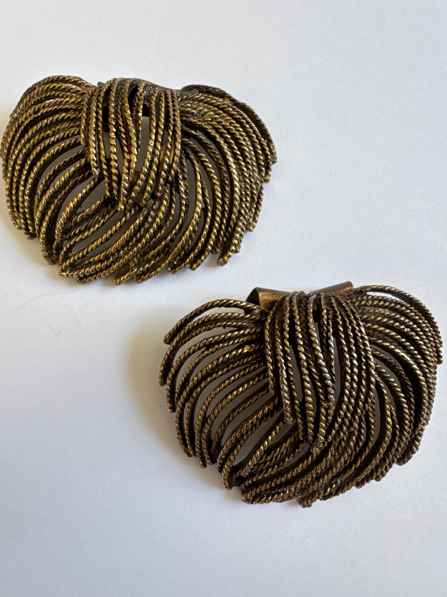 1950s brass shoe clips