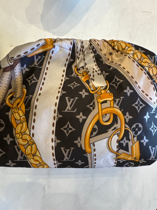 Vintage silk designer scarf reimagined as a clutch with crossbody strap