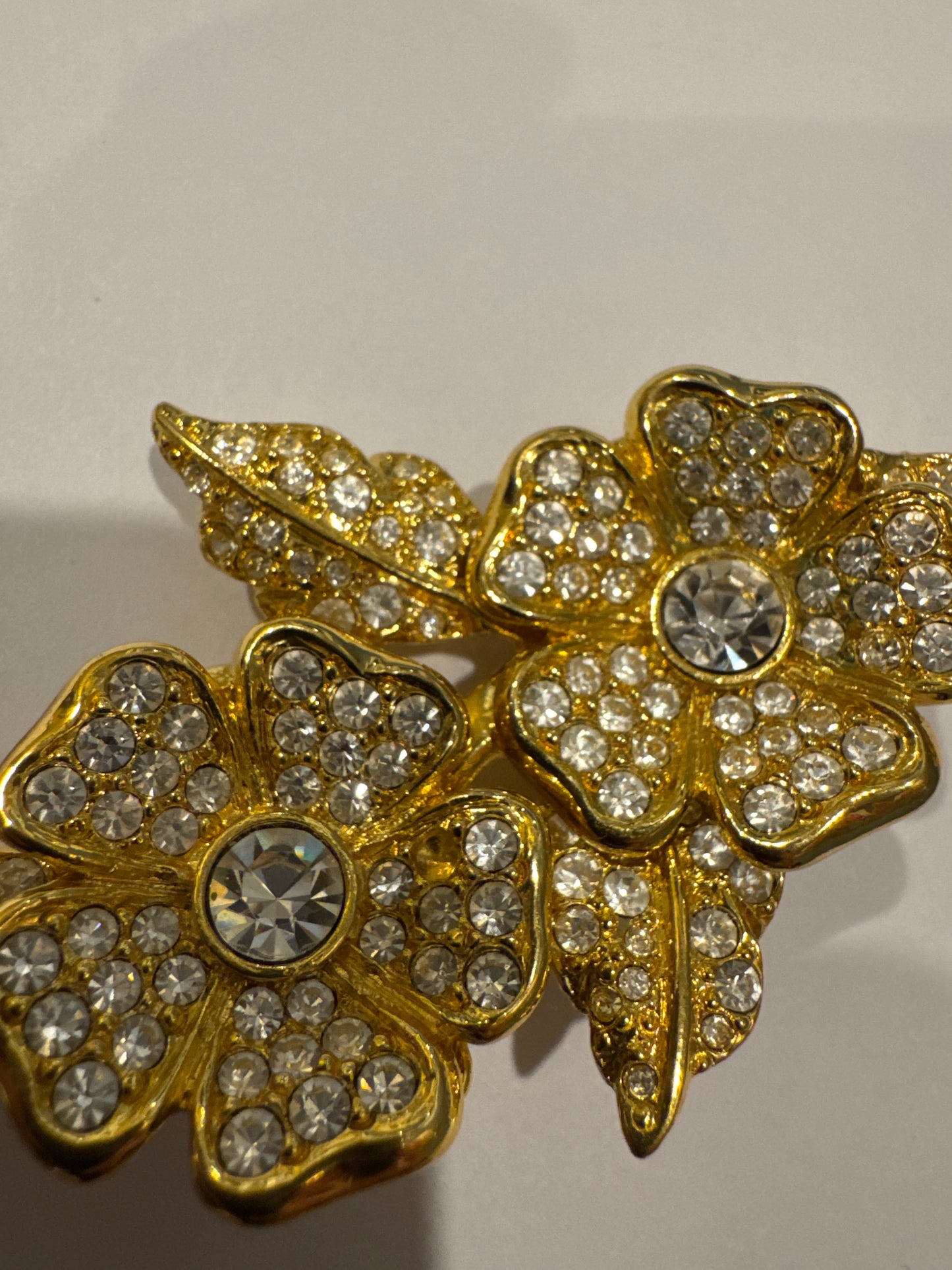 RARE Joan Rivers brooch/clip on earrings made with Pavey rhinestones