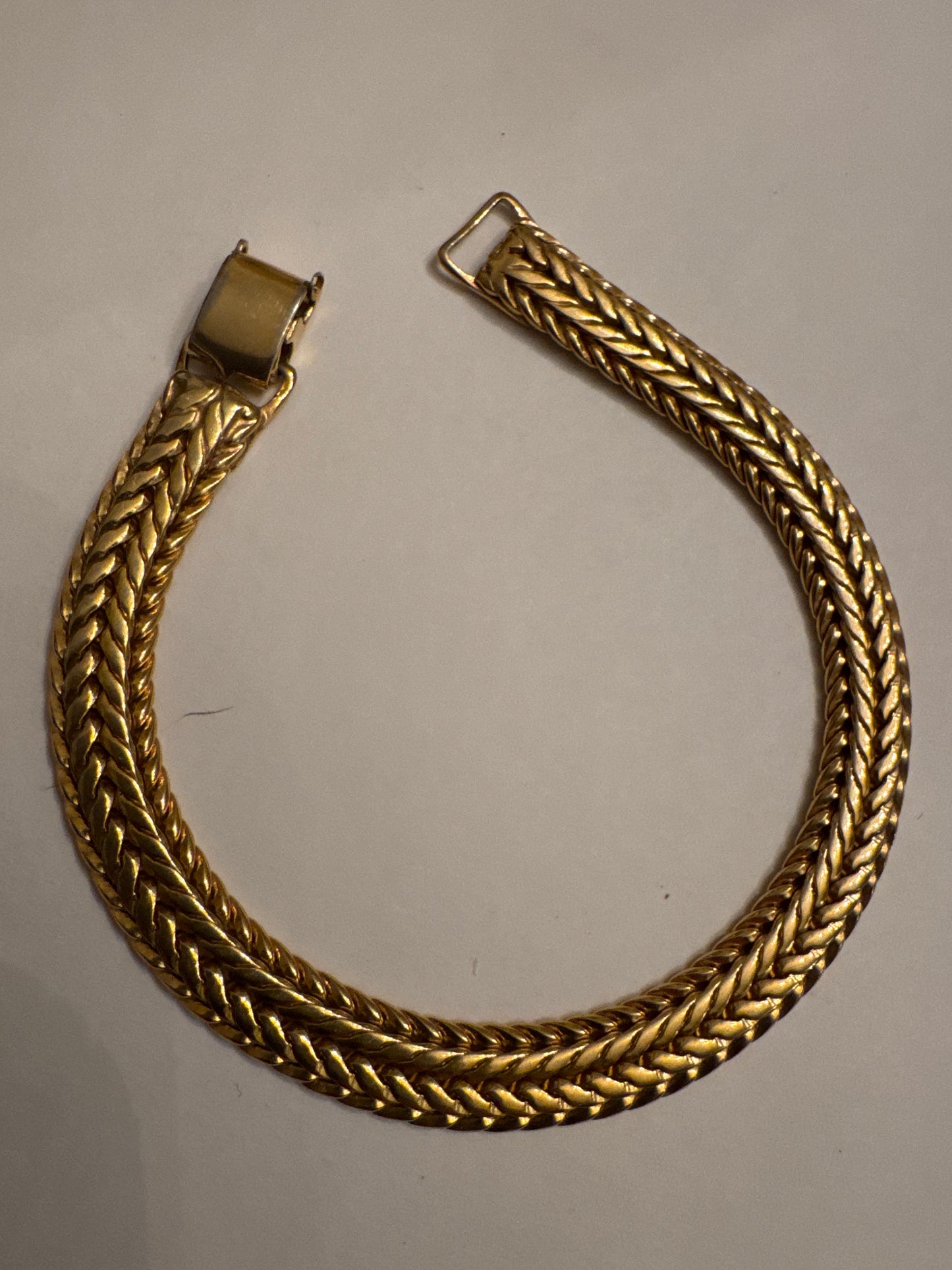 1980s signed NAPIER zipper link gold tone bracelet