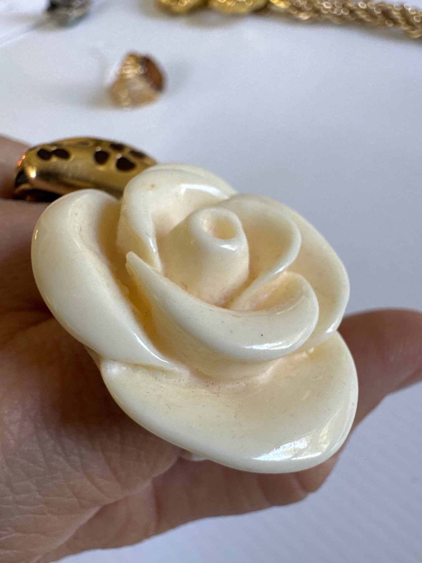 vintage resin ivory ring