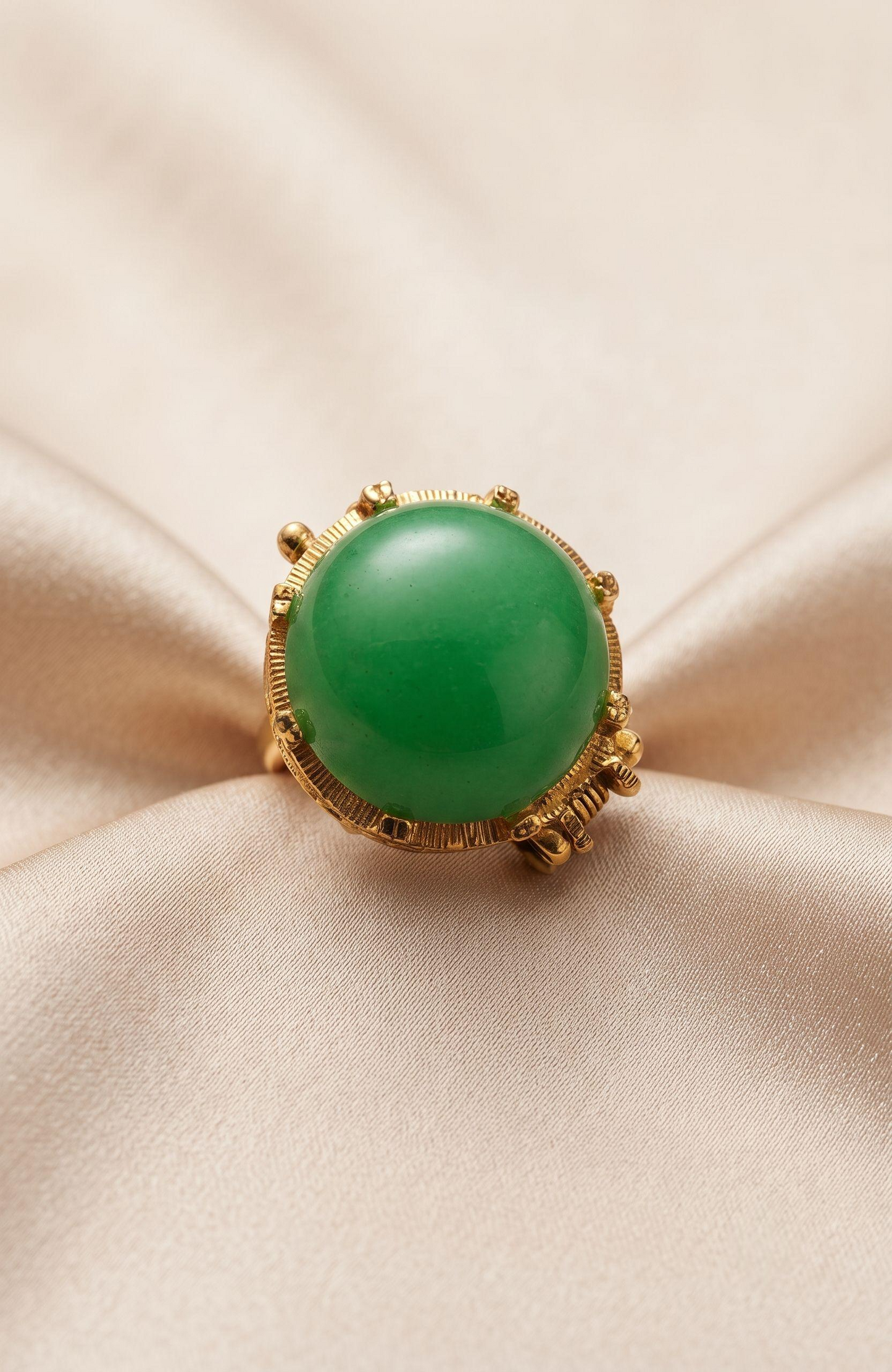 Jade colored 1970s "poison" ring