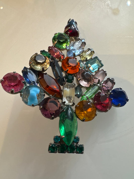 incredible RARE Juliana GIVRE multicolor rhinestone tree