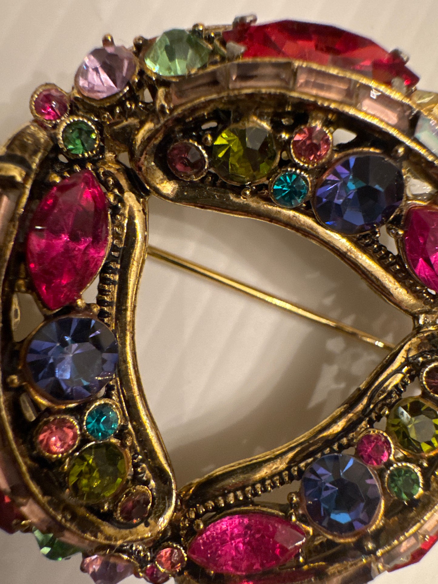 Beautiful rare WEISS colorful rhinestone 1950s brooch