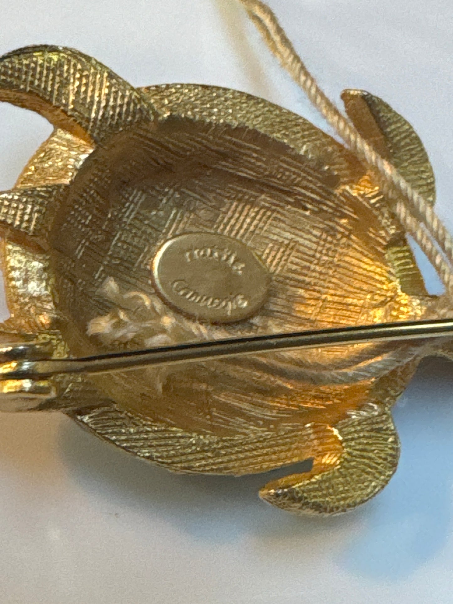 vintage 1960s HATTIE Carnegie faux turquoise turtle brooch