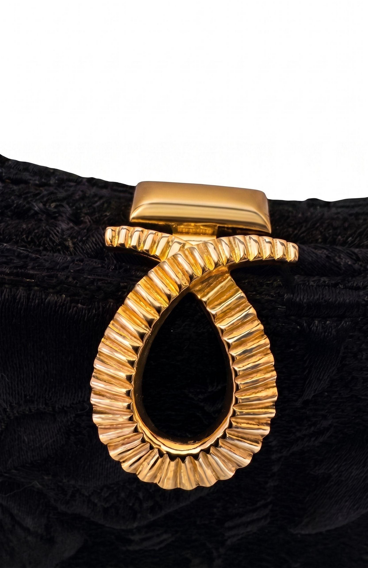 1960s fabric brocade black top handle handbag with decorative gold closure by LEWIS