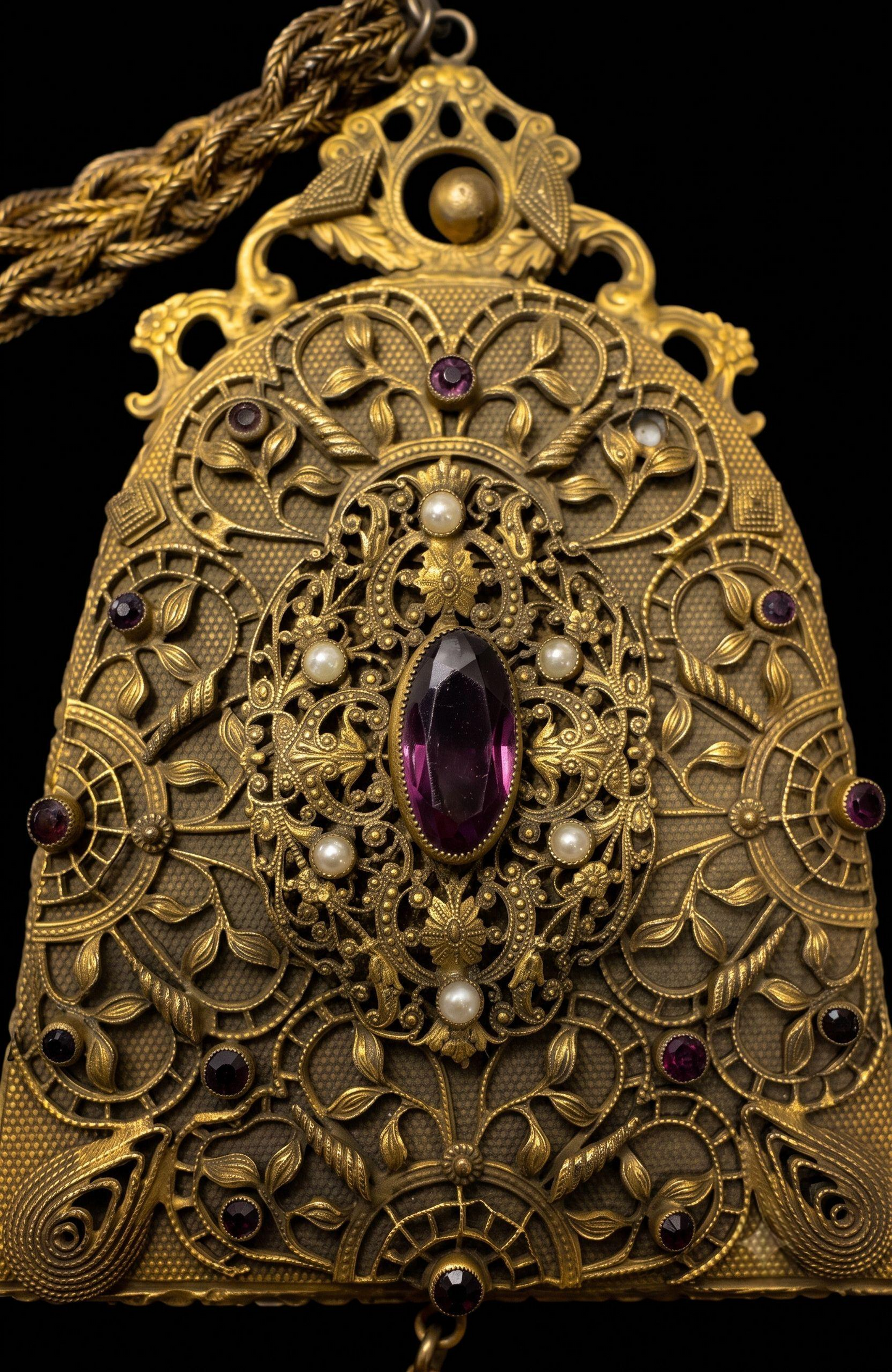 Edwardian Art Nouveau Filigree Evening Purse
Circa 1895–1910