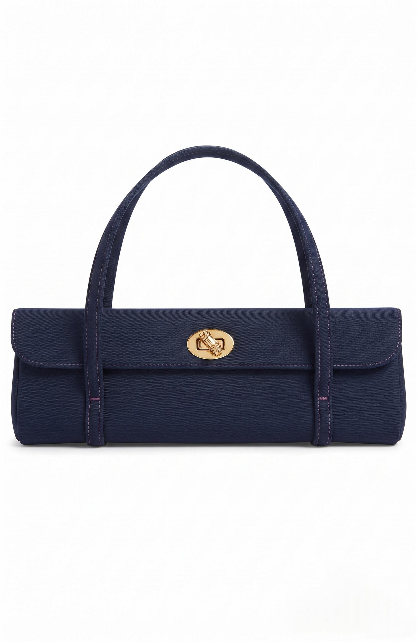 1940s navy velvet box bag with top handle
