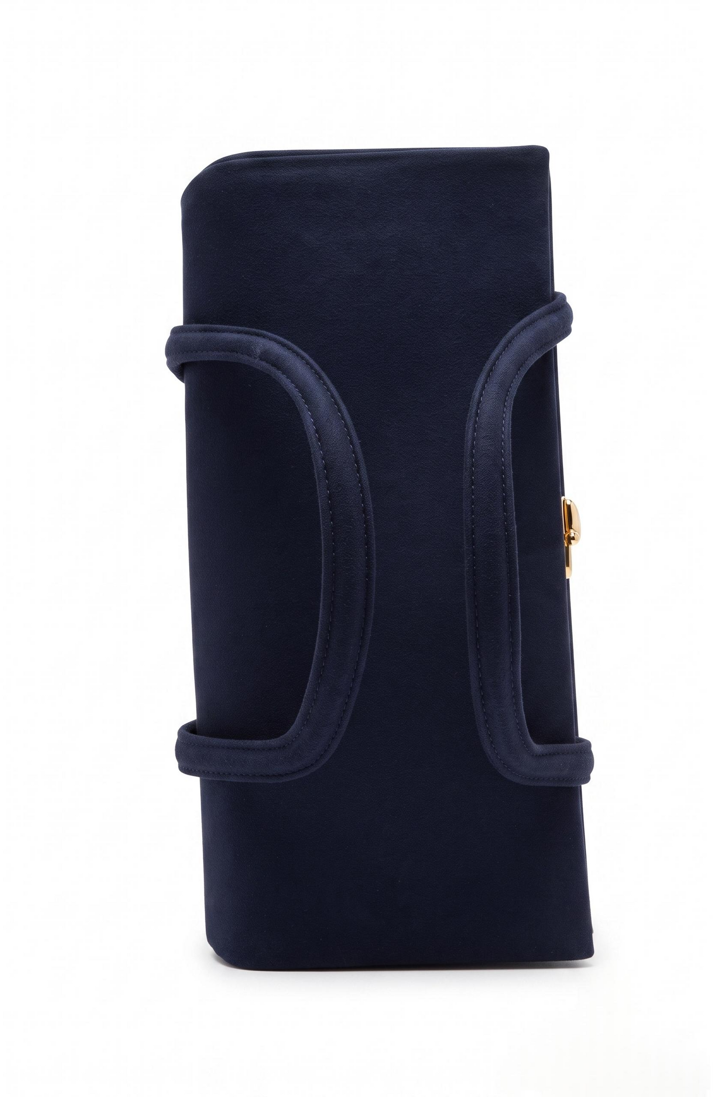 1940s navy velvet box bag with top handle
