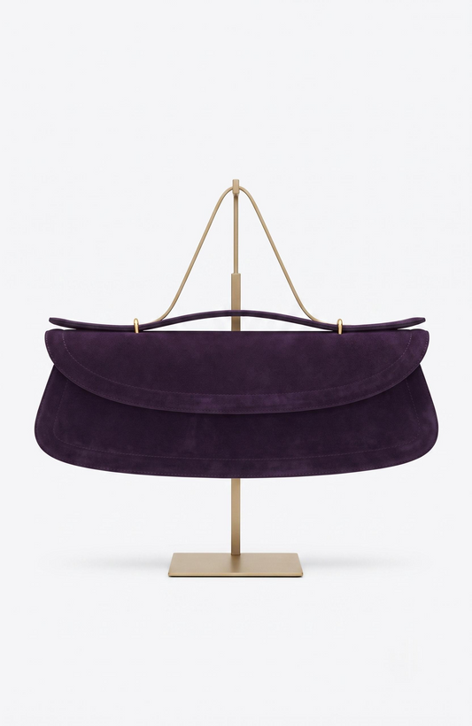 Gorgeous 1940s velvet eggplant colored bag