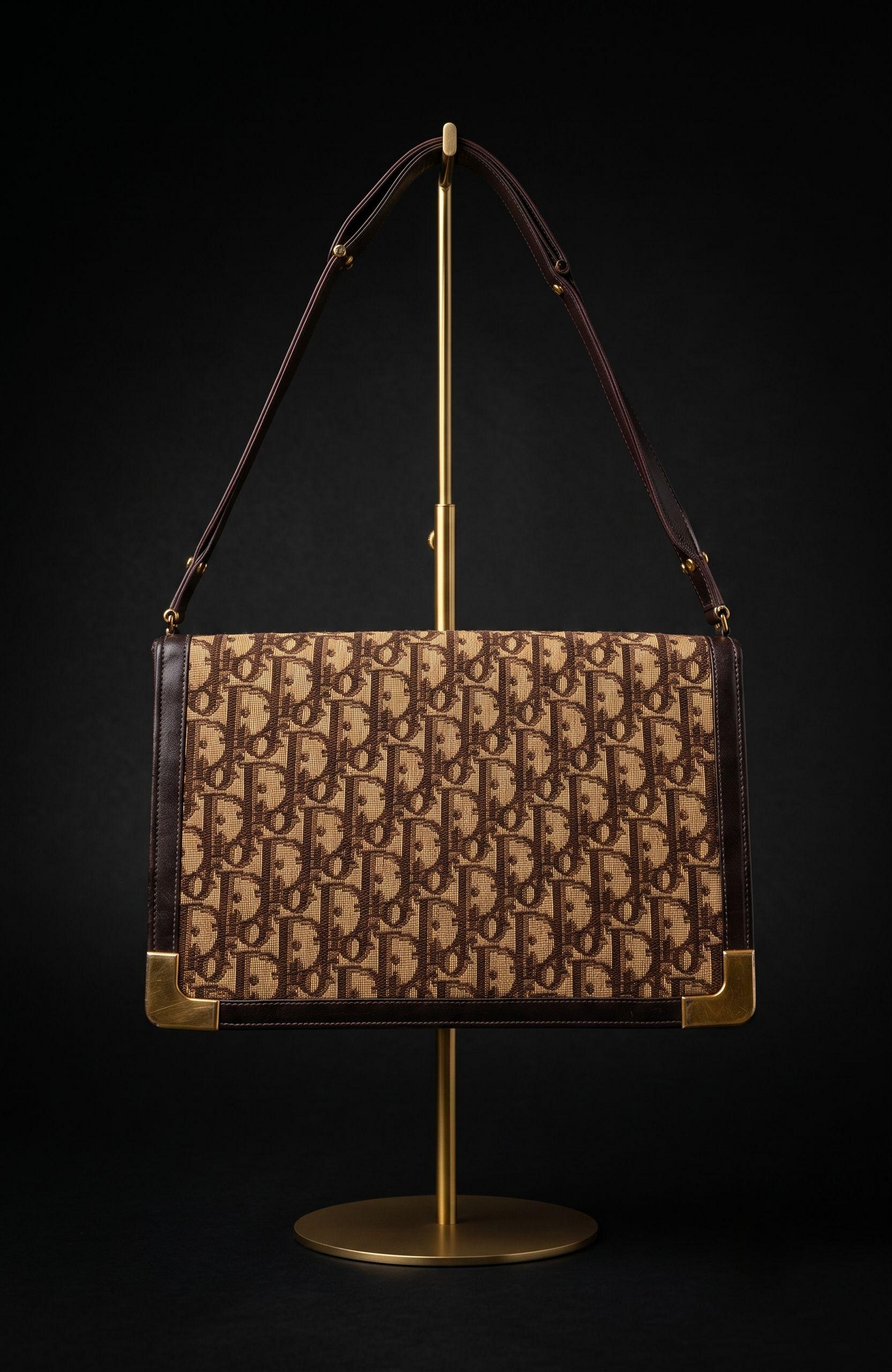 Vintage Christian Dior Oblique “Modèle Exclusif” Shoulder Bag (adjusts to top handle)
France, circa 1970–1975