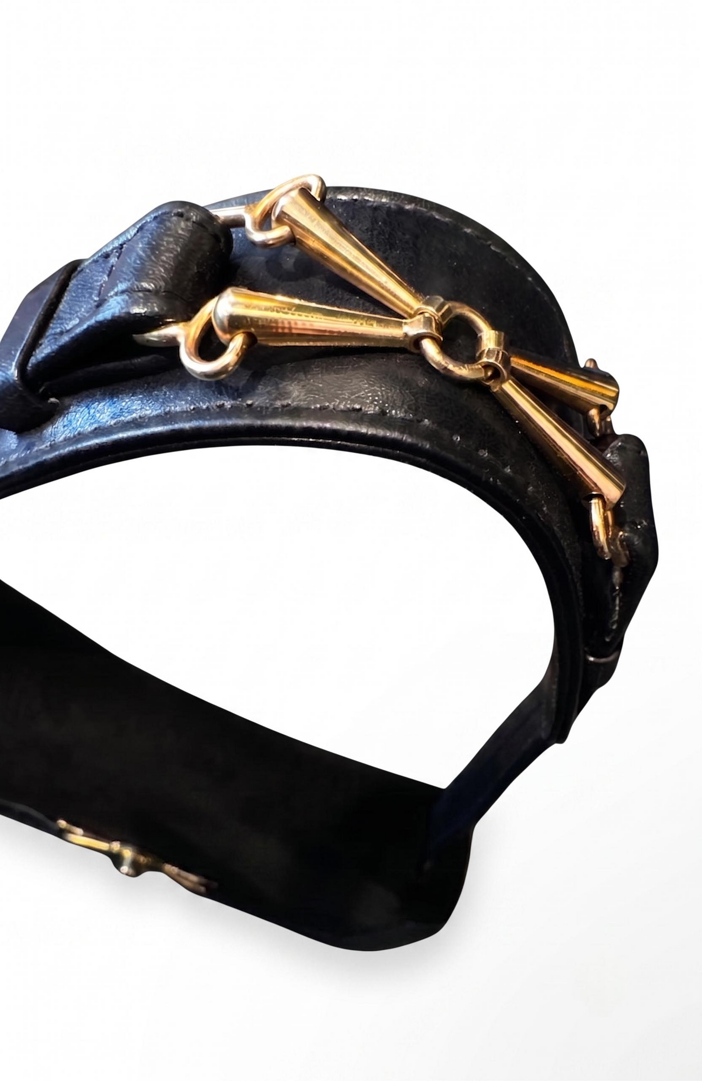 Stunning 1970s black suede with gold hardware shoulder bag. RARE and unique.