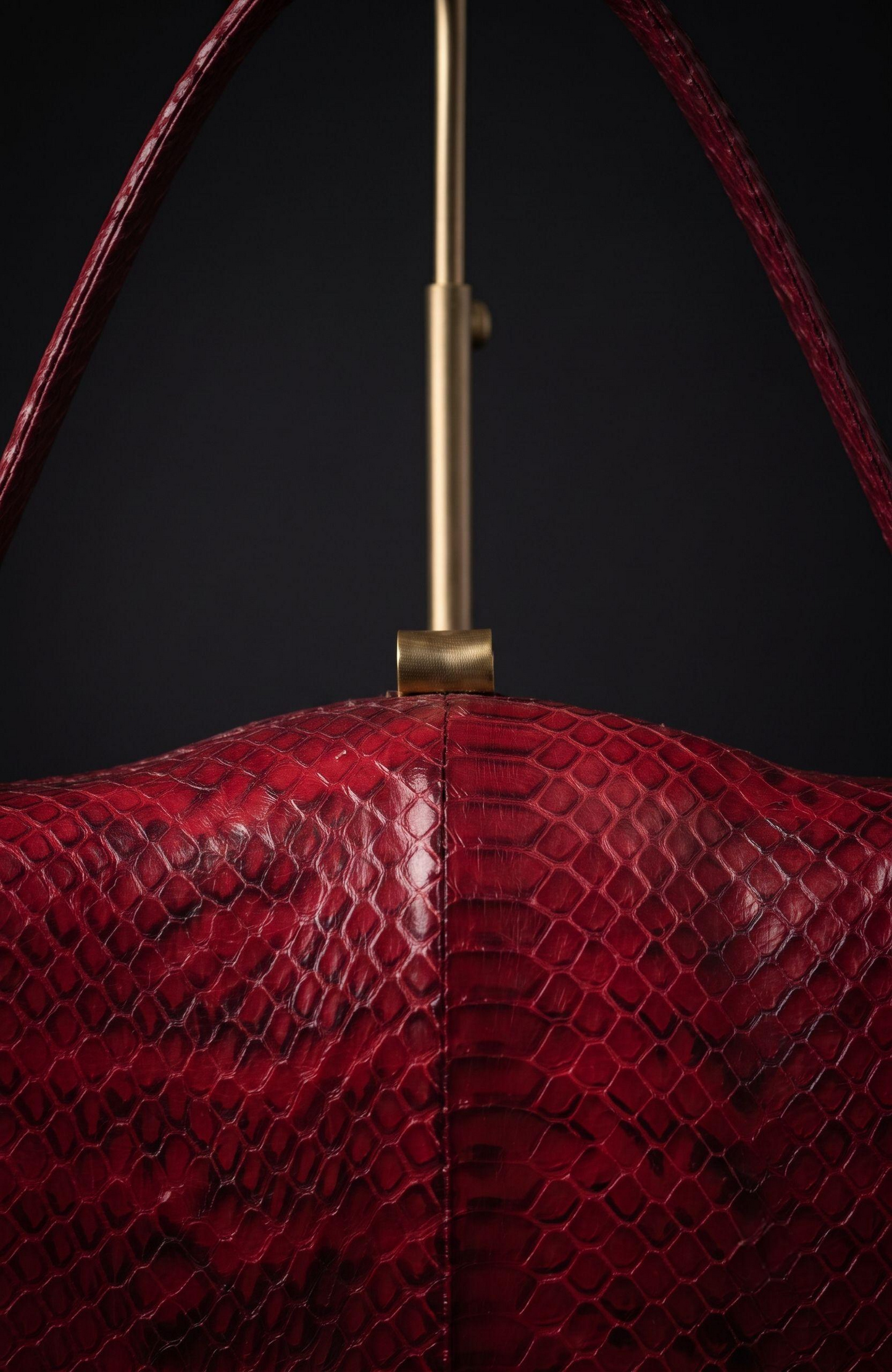 Beautiful 1940s burgundy, snake skin top handle handbag