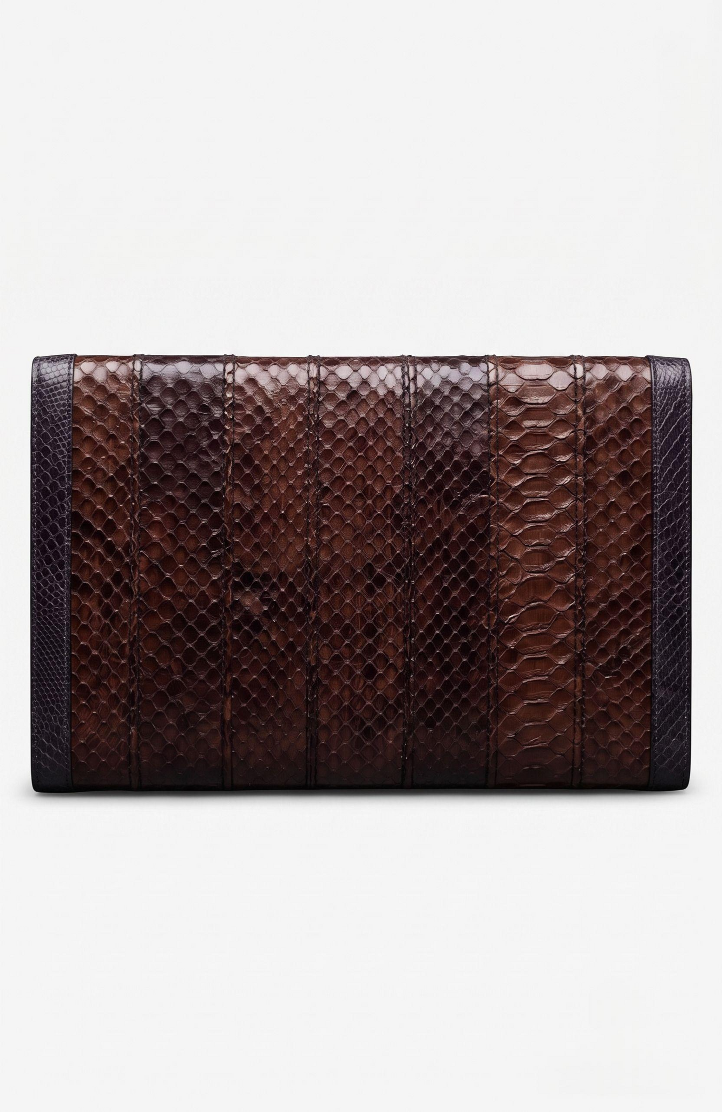 Vintage 1970s Brown and Grey exotic skin clutch