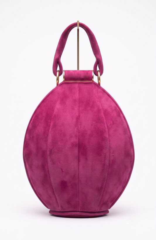Beautiful 1940s peony pink velvet top handle bag