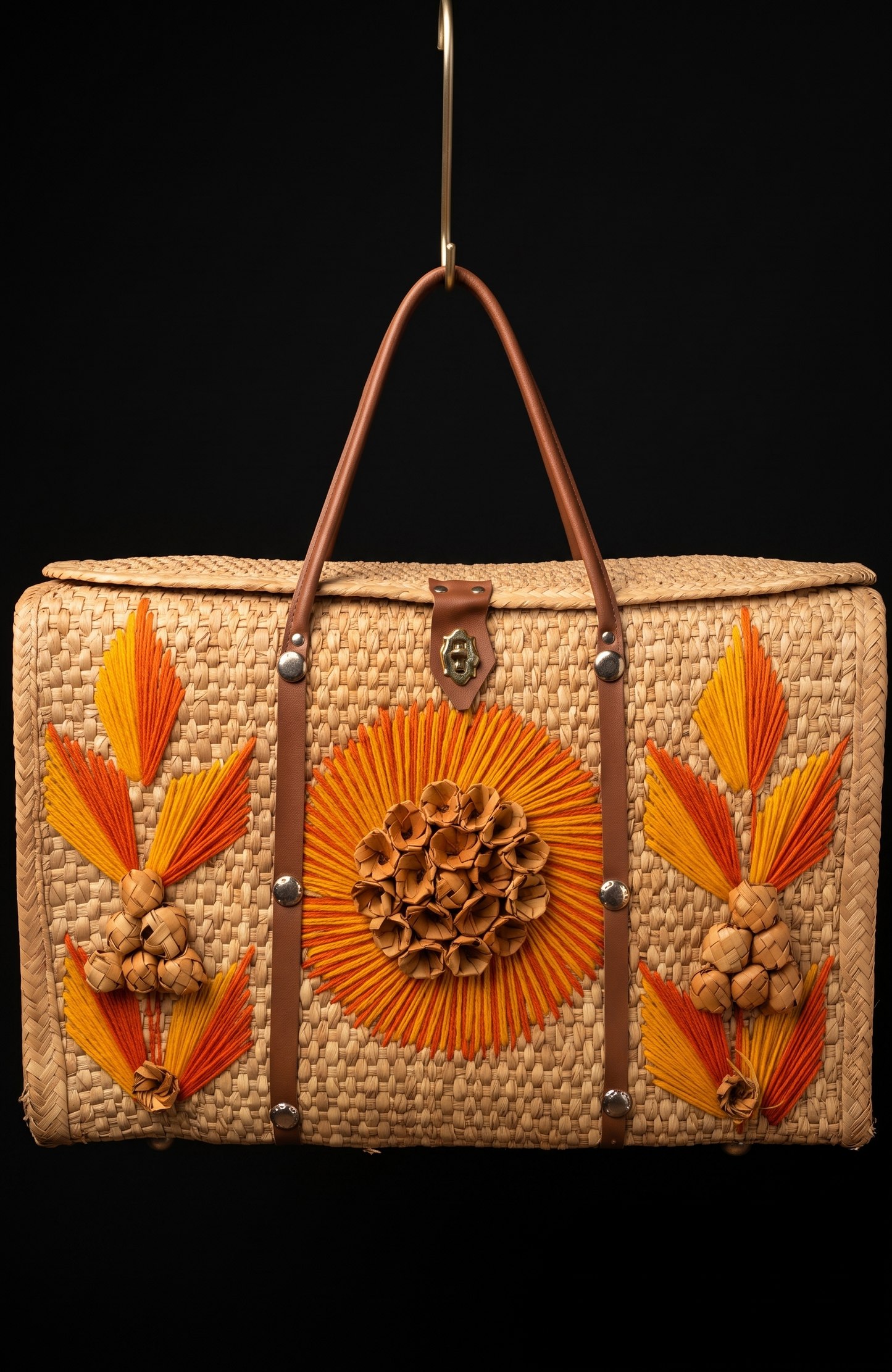 Perfect for the Hamptons or Nantucket, this oversized 1960s wicker bag will be turning heads.