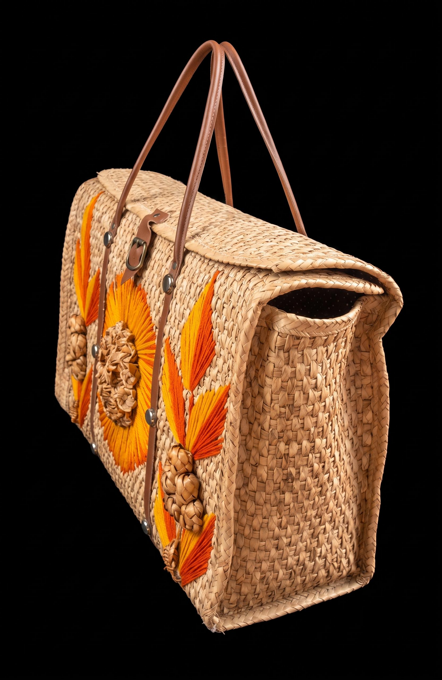Perfect for the Hamptons or Nantucket, this oversized 1960s wicker bag will be turning heads.