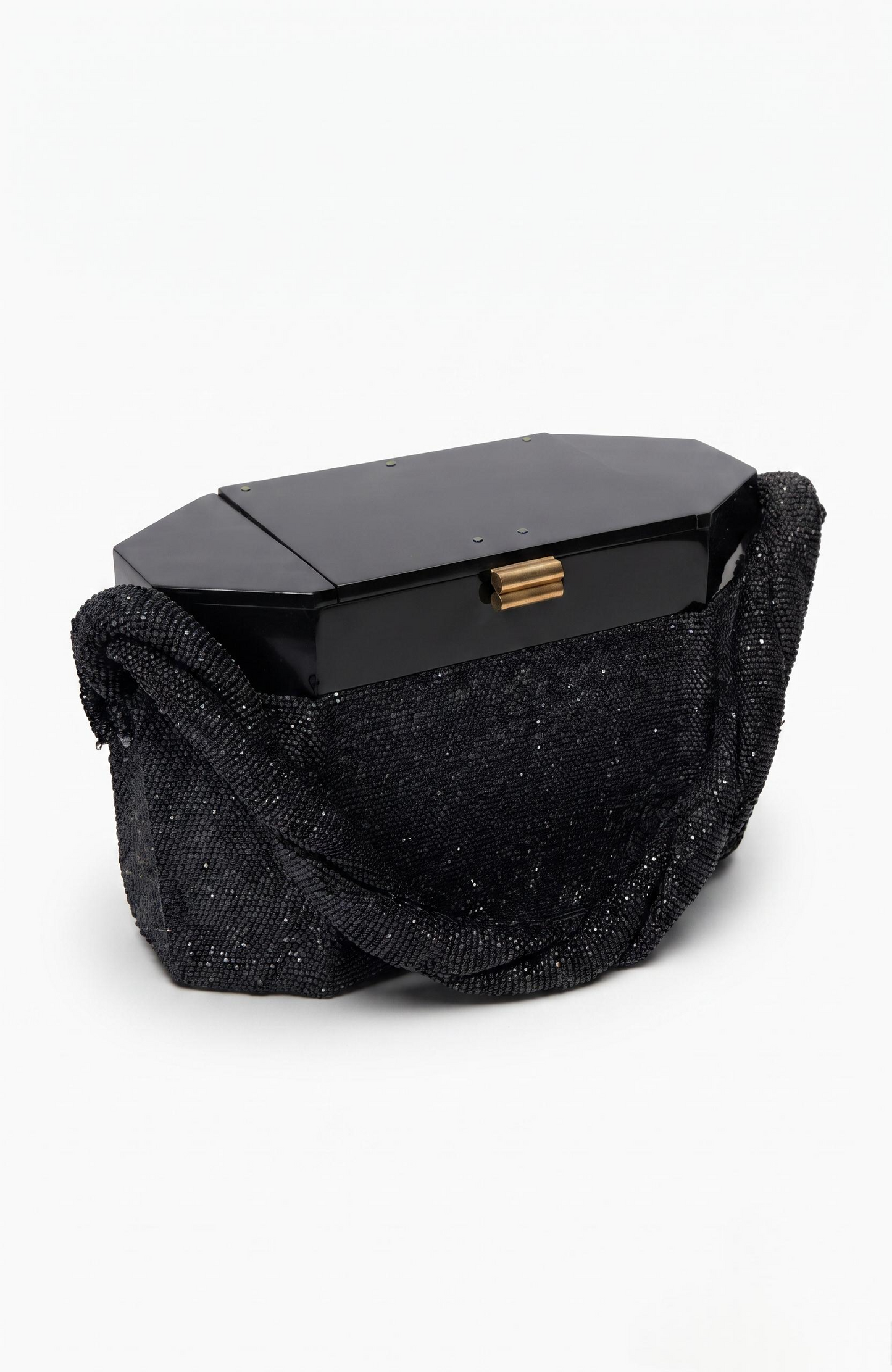 Vintage Box Bag w/ Black Lucite Top