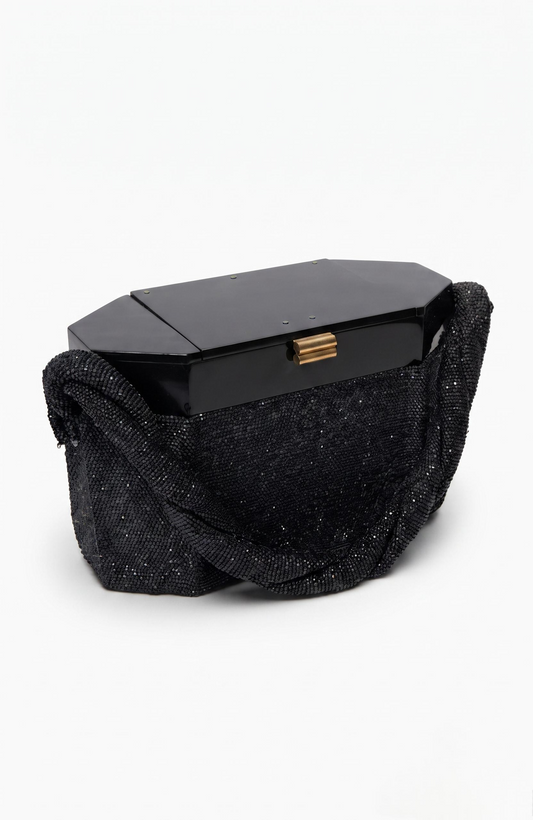 Vintage Box Bag w/ Black Lucite Top