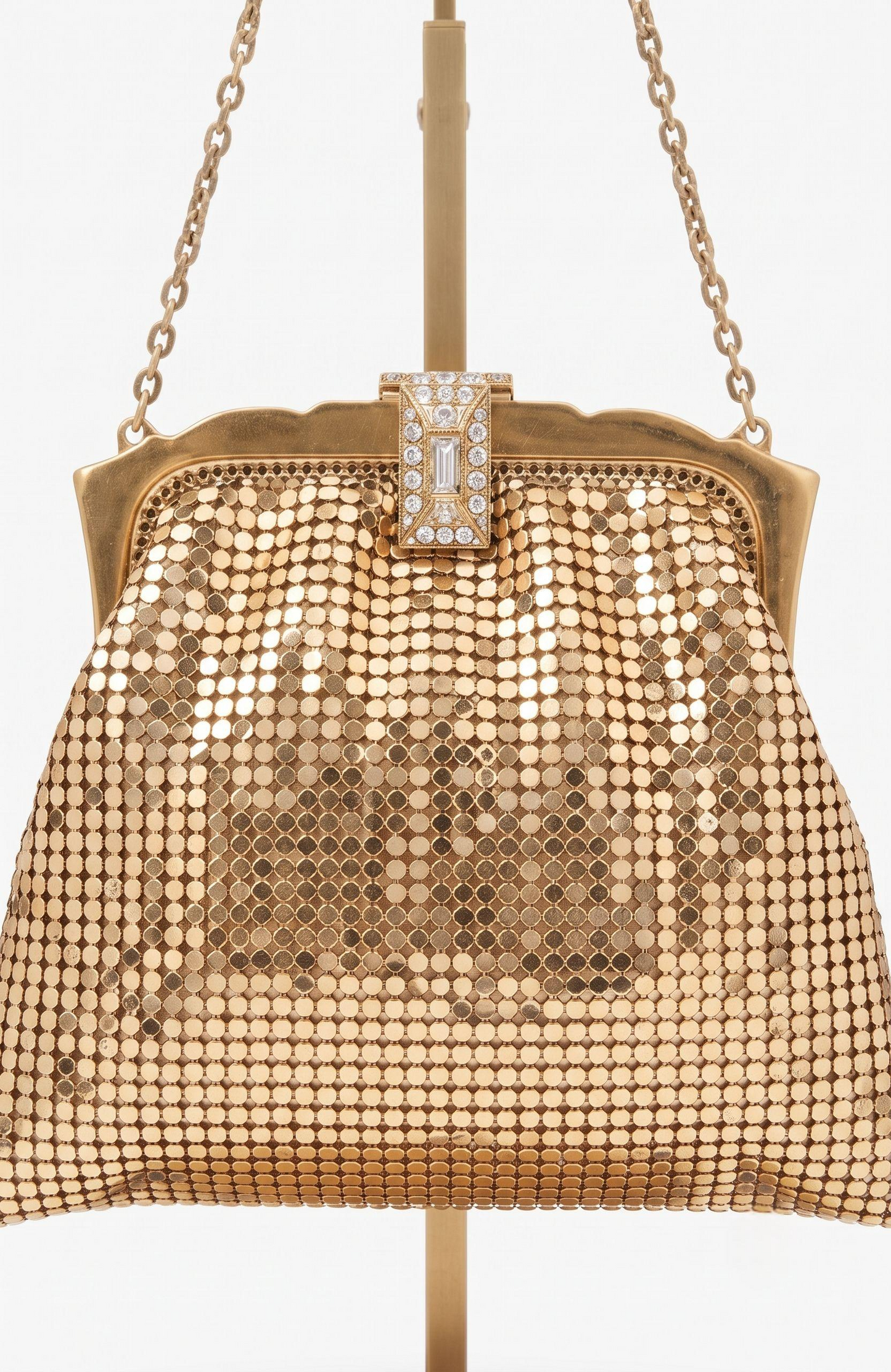 Vintage 1930s  Whiting & Davis Bag w/ Rhinestone Closure. Made around the same time as the surrealist artists and the Schiaparelli Collab with W& D. Could it be?