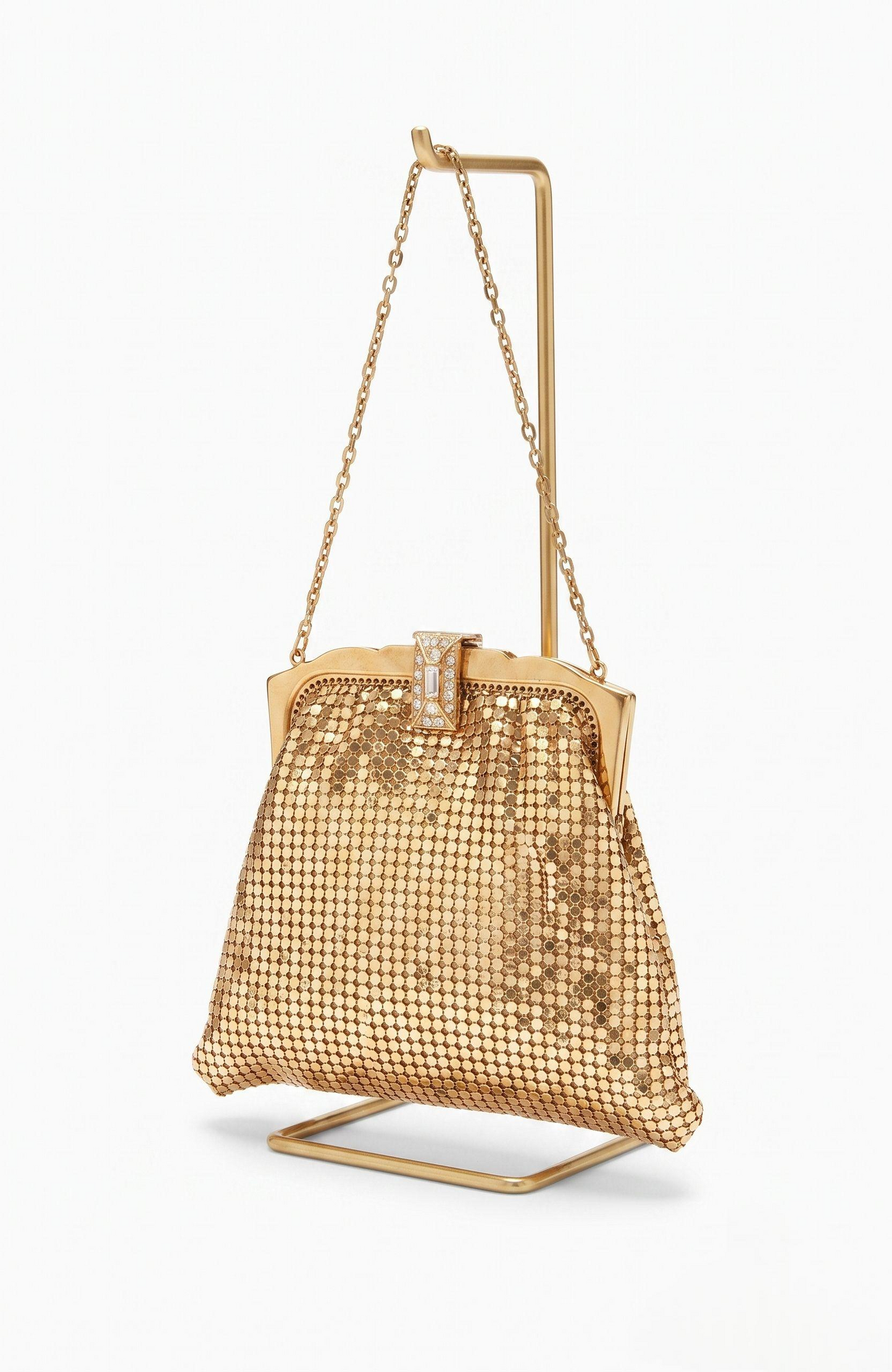 Vintage 1930s  Whiting & Davis Bag w/ Rhinestone Closure. Made around the same time as the surrealist artists and the Schiaparelli Collab with W& D. Could it be?