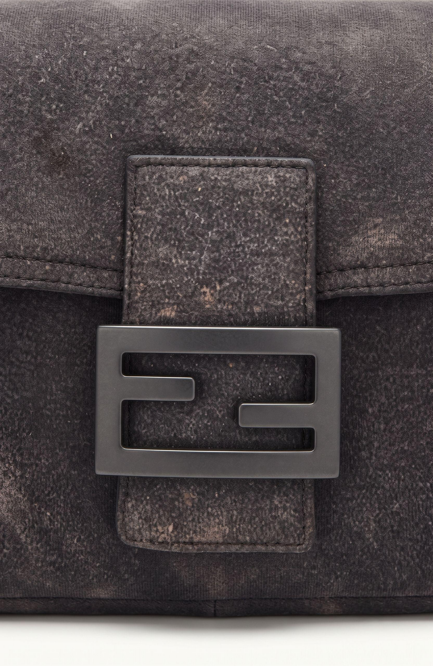 Bag 1999 Grey wool jersey FENDI Mama Baguette with matte grey hardware
