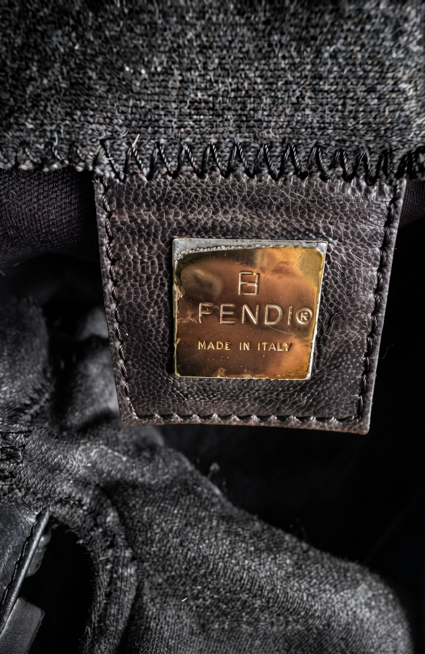 Bag 1999 Grey wool jersey FENDI Mama Baguette with matte grey hardware