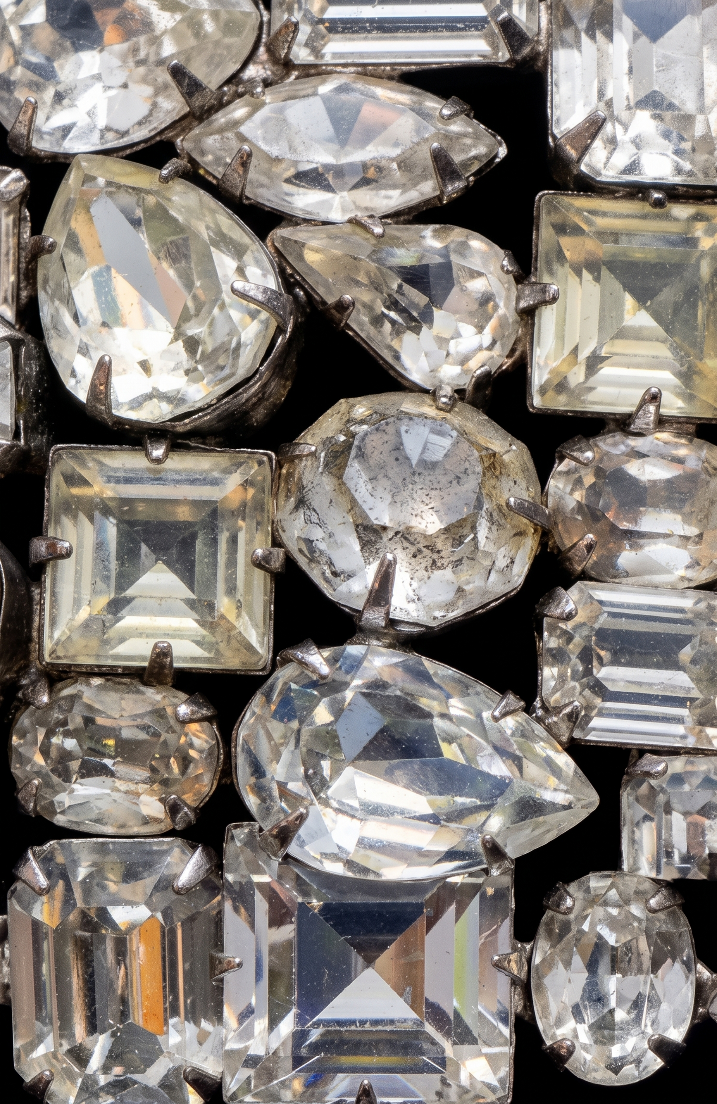 1950s signed WEISS rare square rhinestone brooch