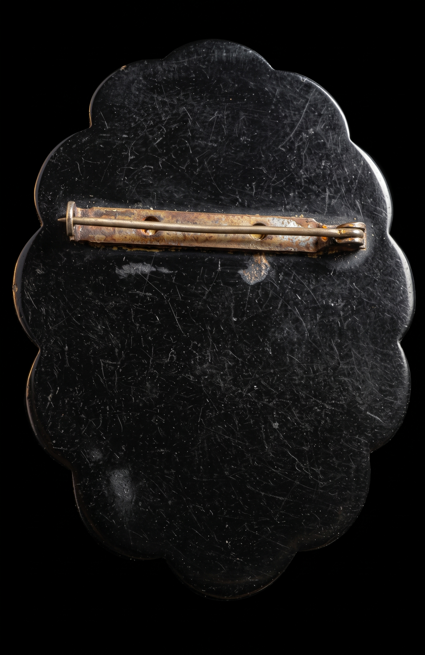 1930s vintage large black celluloid cameo brooch. Picture it with your pearls!