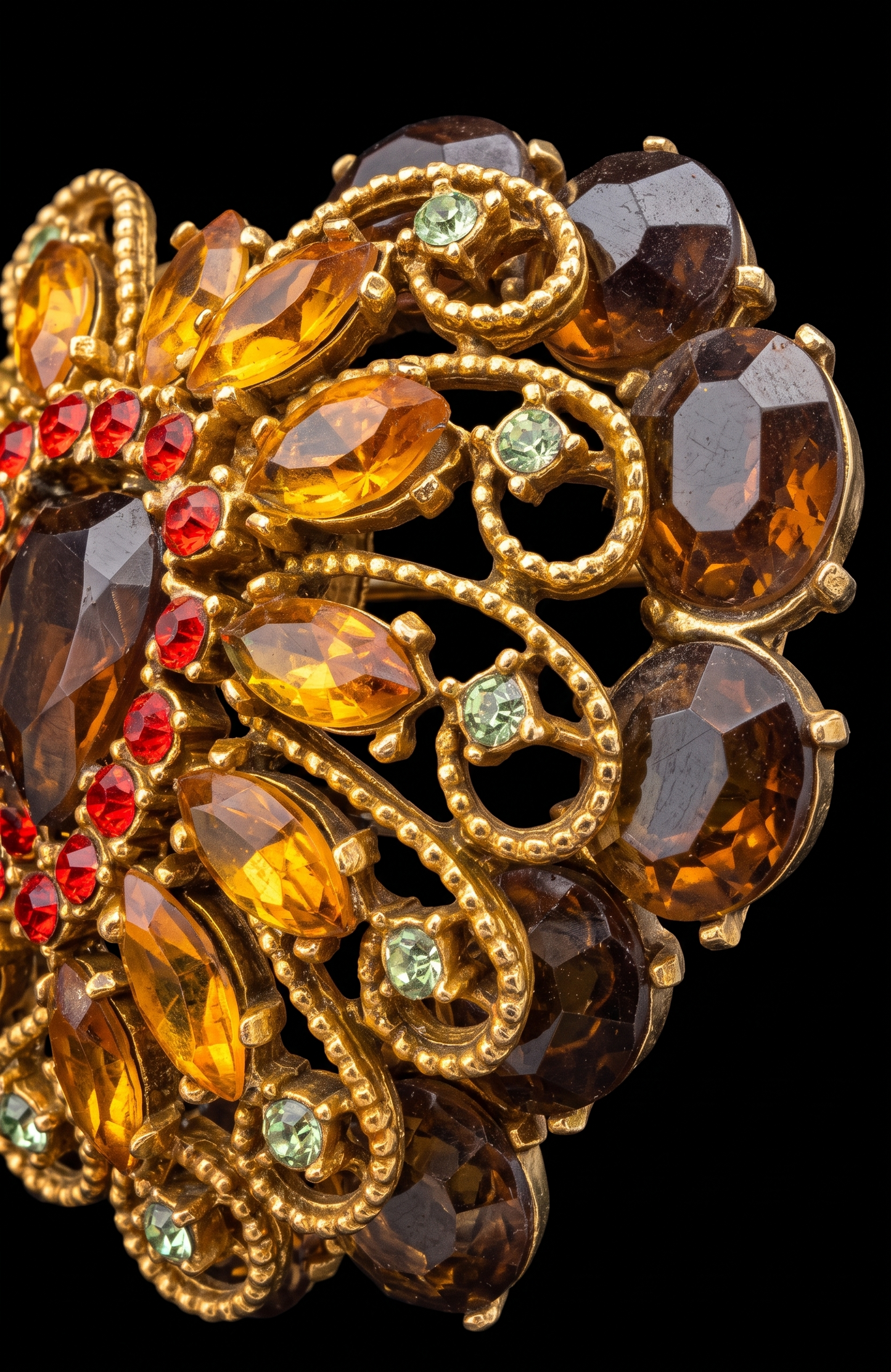 Gorgeous signed Capri 1940s rhinestone heart brooch/pendant